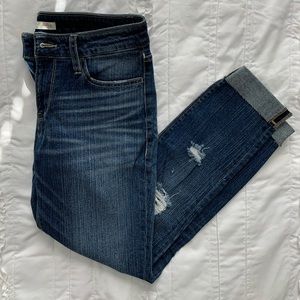 Distressed Cropped Skinny Jeans